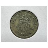 1944 Great Britain 6 Pence Coin