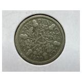 1929 Great Britain 6 Pence Coin