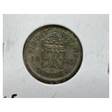 1945 Great Britain 6 Pence Coin