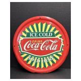Round Metal Coca-Cola Sign 12 " D