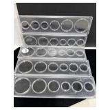 5 Empty Hard Plastic 6 Coin Set Holders