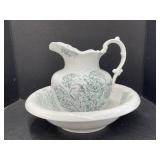 Coalport M&M Porcelain Wash Basin and Pitcher -