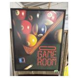 Game Room Electric Light Up Wall Hanging 22 x 28 "