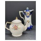 Sadler Teapot and Unmarked Cocoa Pot