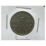 1926 N6 Canadian 5 Cent Coin