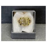 Gold-tone Occult Ring with Pentagram Size 11