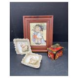 Small Shoe Shine Tin, Framed Print and 2 Hand