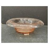 Pink Glass Footed Bowl