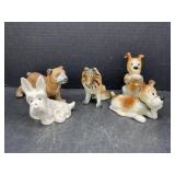 5 Dog Figurines