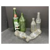 Pop Bottles - 3 Coca-Cola, 2 7-up and a Crush