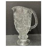Heavy Pressed Glass Pitcher