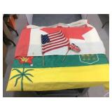 Canadian And Saskatchewan Nylon Flags, British