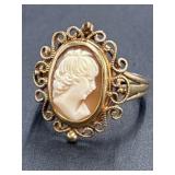 Cameo Ring stamped Gifford 10 K approx. size 6