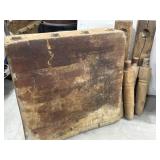 antique butchers block, heavy, 31 x 32 x 11