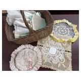 20pcs Doilies & Runners in Basket