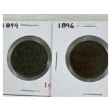 1896 & 1899 Canadian Large Cents