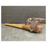 Estate Tobacco Pipe with a Carved Bowl in the