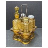Amber Glass Cruet Set