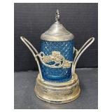 Cruet - Blue Glass and Metal