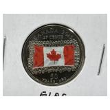2015 Canadian 25 Cent Coin " Coloured Flag " MS-66