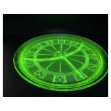 Uranium Glass Divided Plate, 9 "