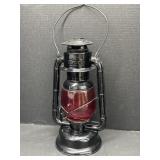 Beacon Lantern with Red Glass Shade
