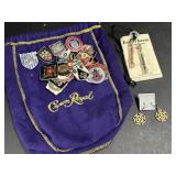 Crown Royal Bag, Pendants, Earrings and