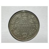 1934 Canadian Silver 25 Cent Coin