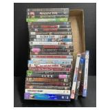 Tray of DVDs