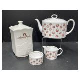 Laura Secord Canister & Apple Gay Teapot, Cream &