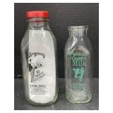 2 Milk Bottles - Vermont Country Milk &