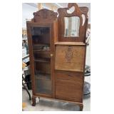 Antique Secretary Cabinet- Glass Cracked