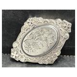 Sterling Silver Victorian Rose Floral Brooch with