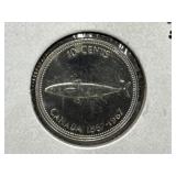 1967 Canadian Silver 10 Cent Coin - Marks MS-65