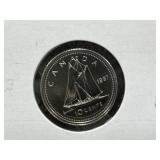 1997 Canadian 10 Cent Coin - GEM Frosted
