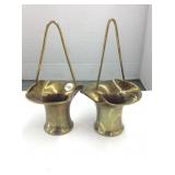 2 Small Brass Vases