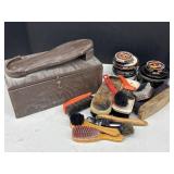 Shoe Shine Stand And Supplies
