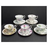 5 Royal Albert Teacups & Saucers