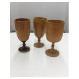 3 Wooden Cups , 6 In. Tall