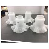4 Ruffled Edge Lamp Shades, 5 In. Tall