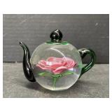 Glass Teapot Paperweight
