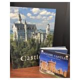 2 photo books of castles, one oversized, 24 x 17