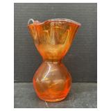 Orange Art Glass Vase 8 " Tall