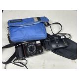 canon snappy QT and minolta af-tele cameras