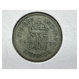 1939 Great Britain 6 Pence Coin