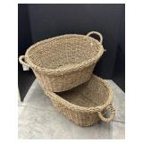 2 home decor baskets, 19 x 14 x 8