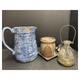 Jean Themed Pitcher, Glass Bee Trap and Scented