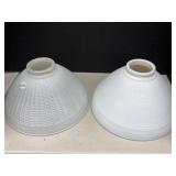 Two Milk Glass Lamp Shades