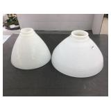 2 Milk Glass Lamp Shades