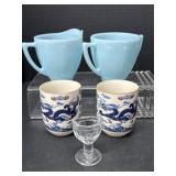 Pyrex Delphite Cream & Sugar, Glass Eye Wash Cup